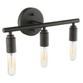 Silva Modern Glass Vanity Wall Lamp, Black, Bathroom, 3/4 Light