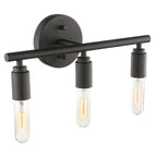 Silva Modern Glass Vanity Wall Lamp, Black, Bathroom, 3/4 Light