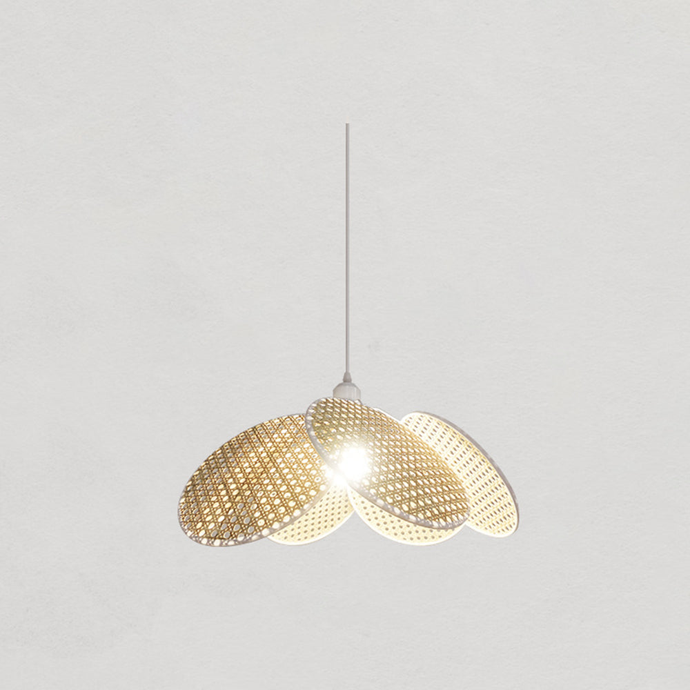 Ritta Willow weave Wabi Sabi Rattan Pendant Light, Black/White