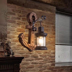 Epoch Anchor Lantern Wall Lamp, Vintage/Antique, Wood, Bedroom