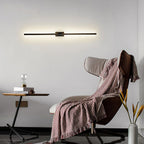Arisha Minimalist Bar Black Metal Wall Lamp