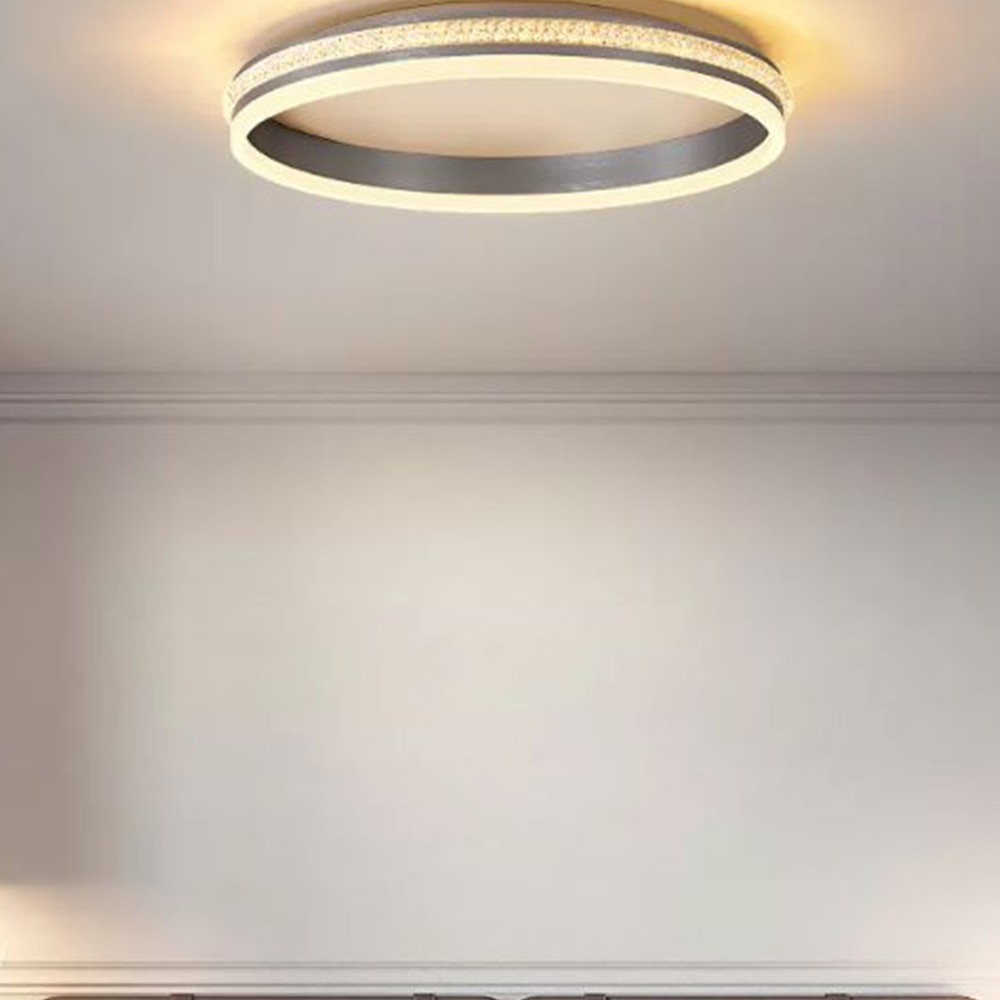 Arisha Modern Ring Metal/ Flush Mount Ceiling Lights, Silver