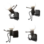 Arisha Modern Decorative Man Metal Wall Lamp, White/Black