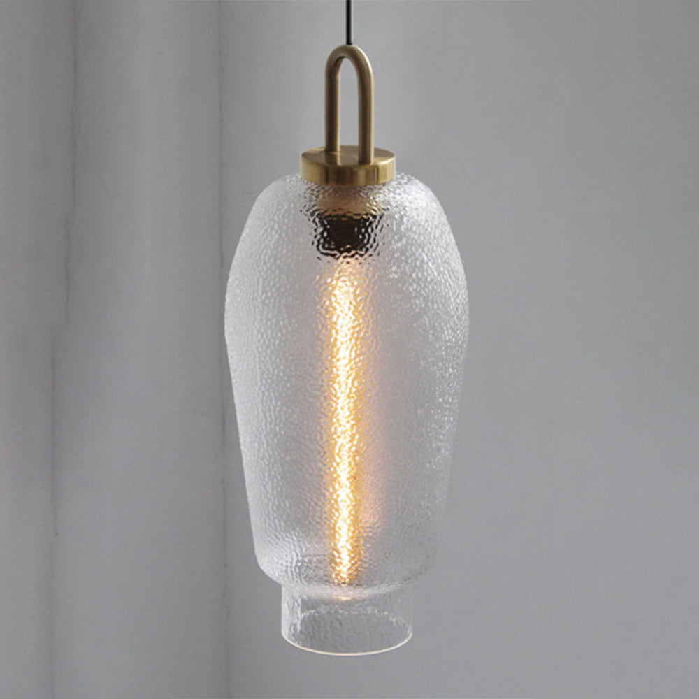 Valentina Minimalist Blown Frosted Clear Glass Pendant Light