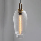 Valentina Minimalist Blown Frosted Clear Glass Pendant Light