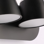 Arisha Modern Cylindrical Metal Mirror Front Wall Lamp, Black