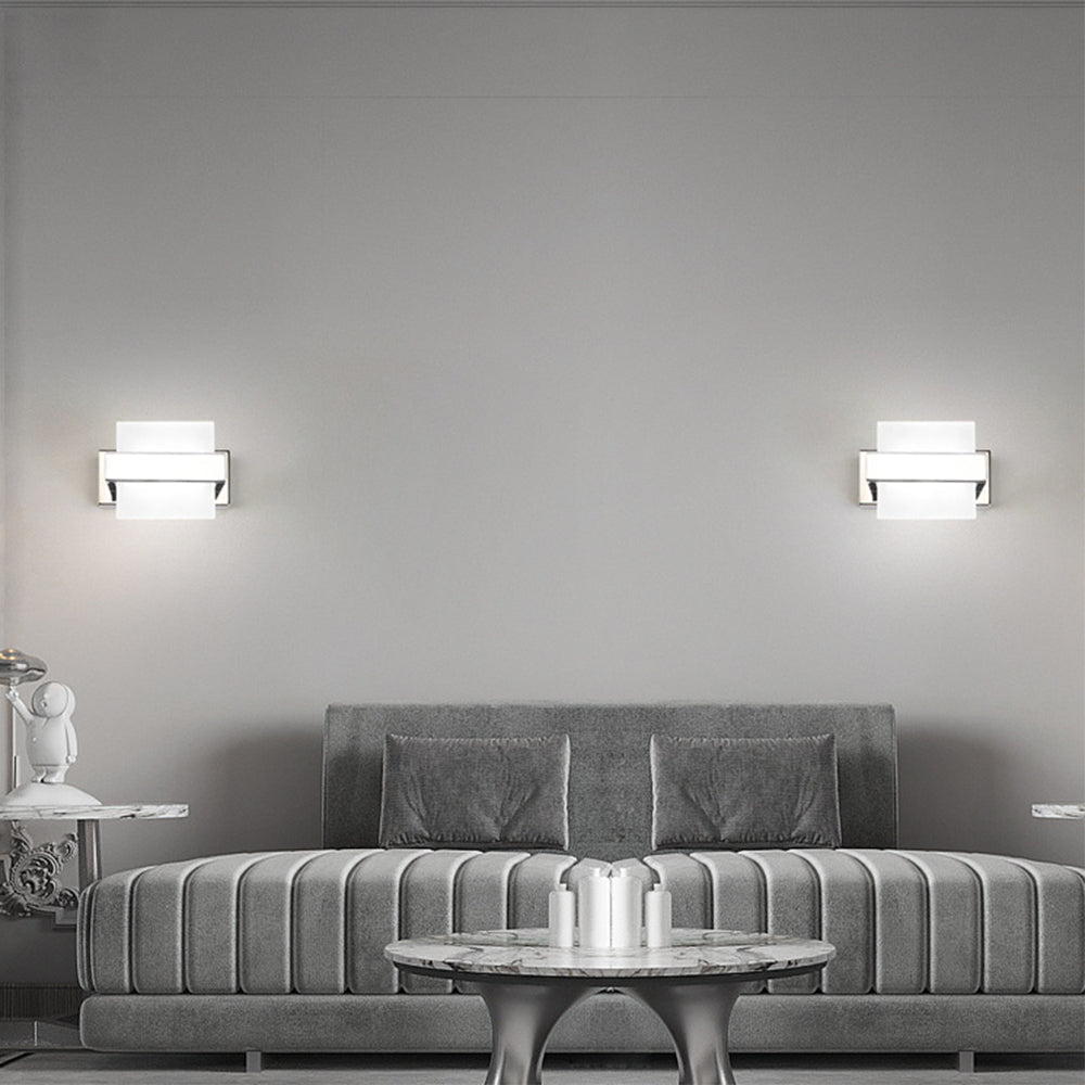 Arisha Modern Square Metal/ Wall Lamp, Silver, Bathroom