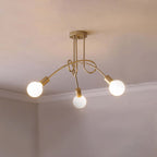 Arisha Modern Linear Curve Metal Ceiling Light, Dining Room/Living Room