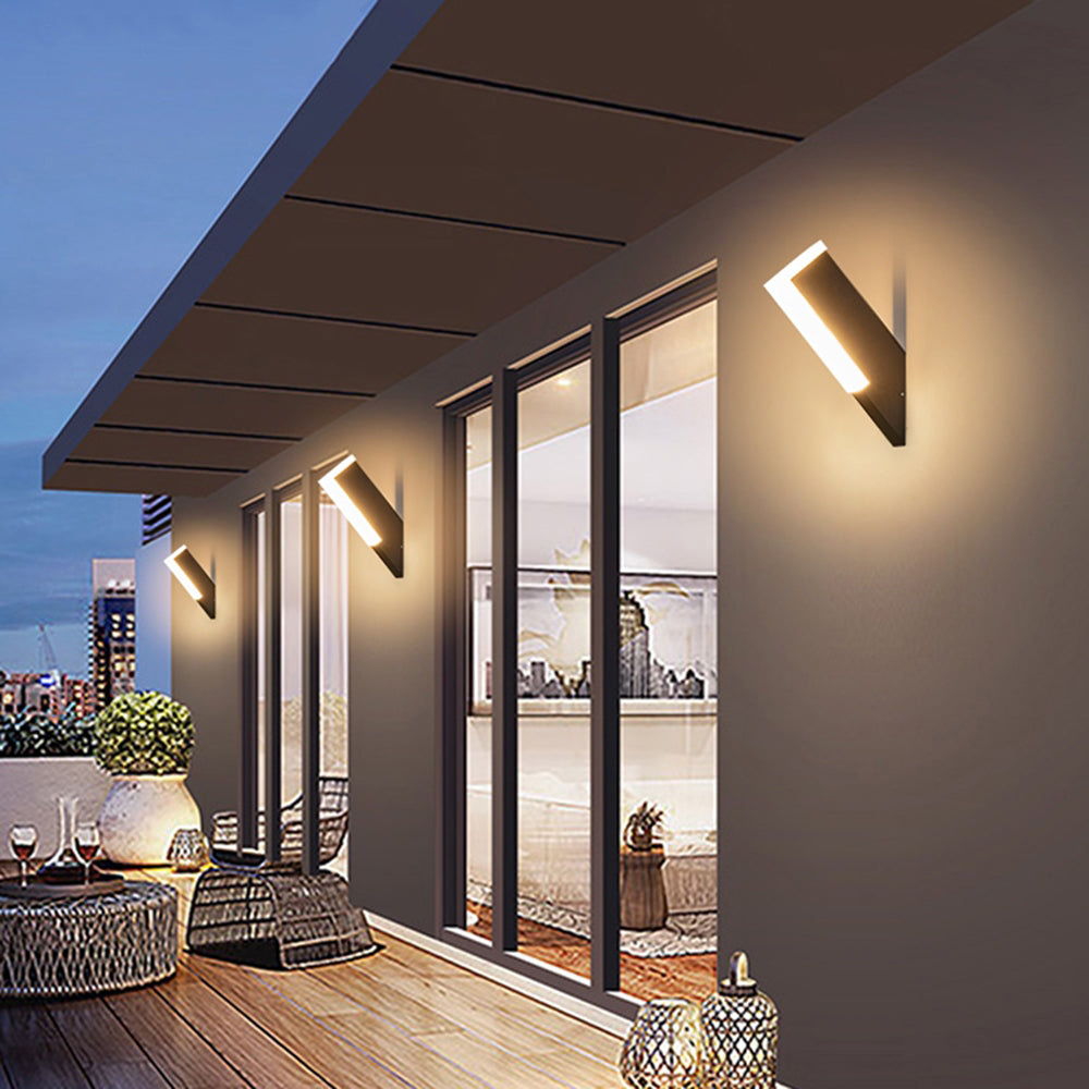 Ray Modern Geometric Outdoor Wall Lamp, Black