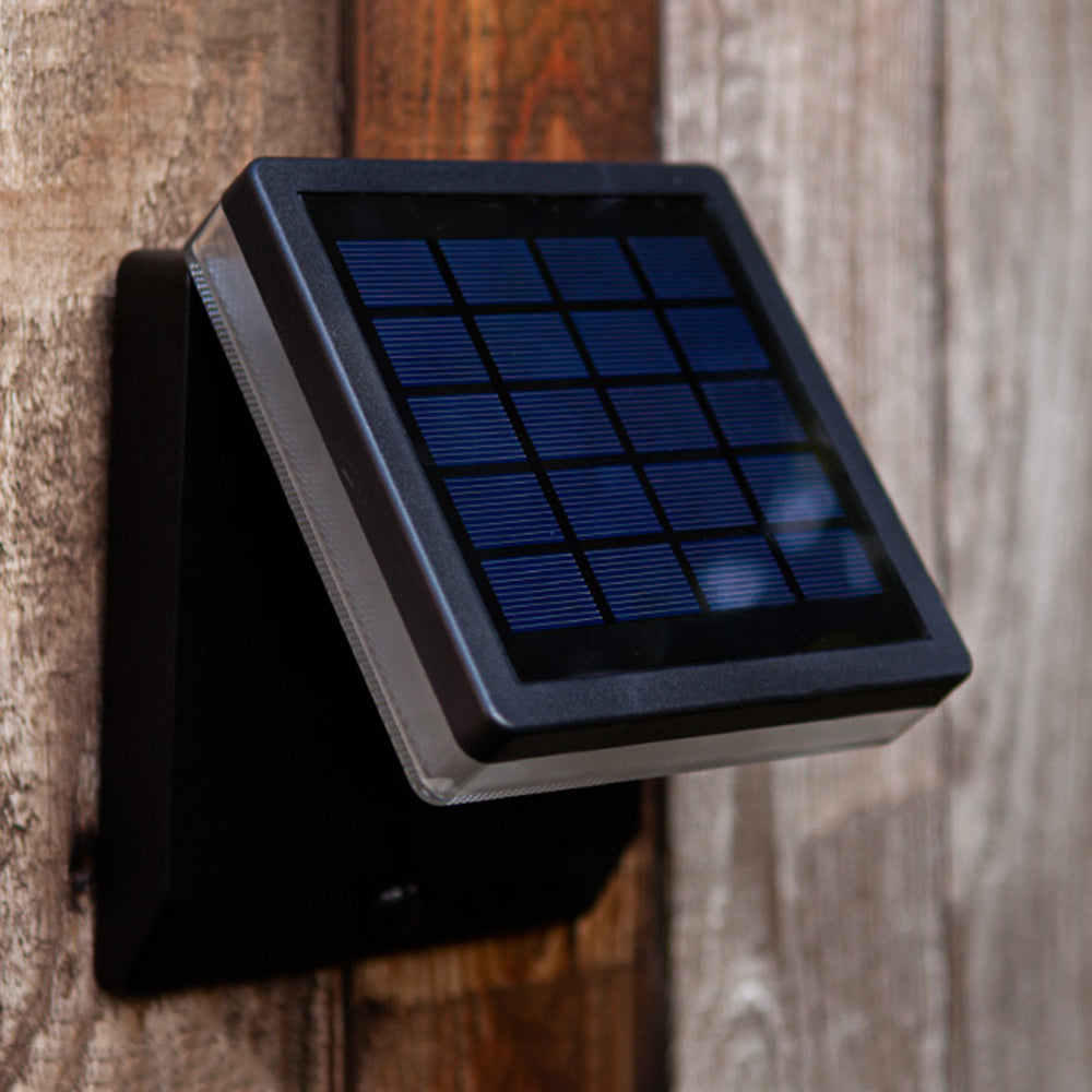 Ray Modern Minimalist Right-Angle Sensor Solar Waterproof Outdoor Wall Lamp, Black