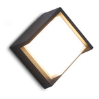 Ray Modern Square Metal Outdoor Wall Lamp Black White