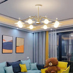 Arisha Blown Gold Chandelier, 6/8 Heads