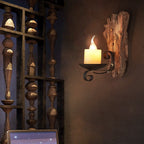 Epoch Wall Lamp Foot Shape Vintage, Wood/Metal, Bedroom