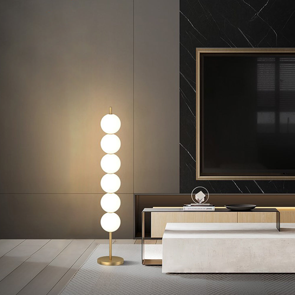 Mira Modern Candy /etal Floor Lamp, Brass