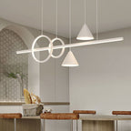 Arisha Contemporary Geometric Style Linear Metal Pendant Light White/Black