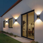 Ray Modern Solar Up Down Metal Outdoor Wall Lamp, Balck