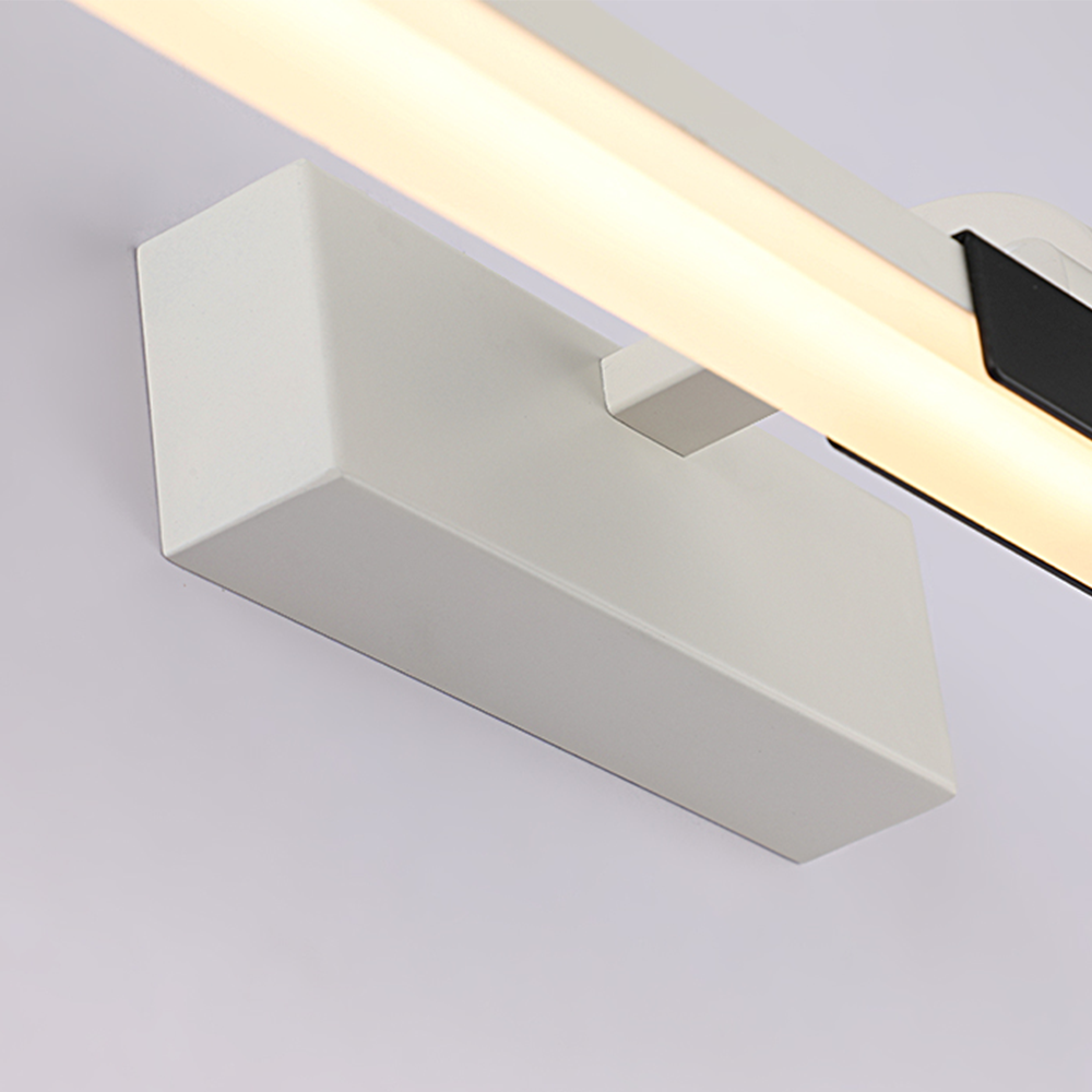 Arisha Modern Linear Mirror Front Metal Vanity Wall Lamp, Black/White