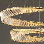 Kristy Modern Luxury Round Glass Chandelier, Gold