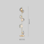 Byers Luxury Flower Metal/Glass Floor Lamp, Black/Gold/Grey