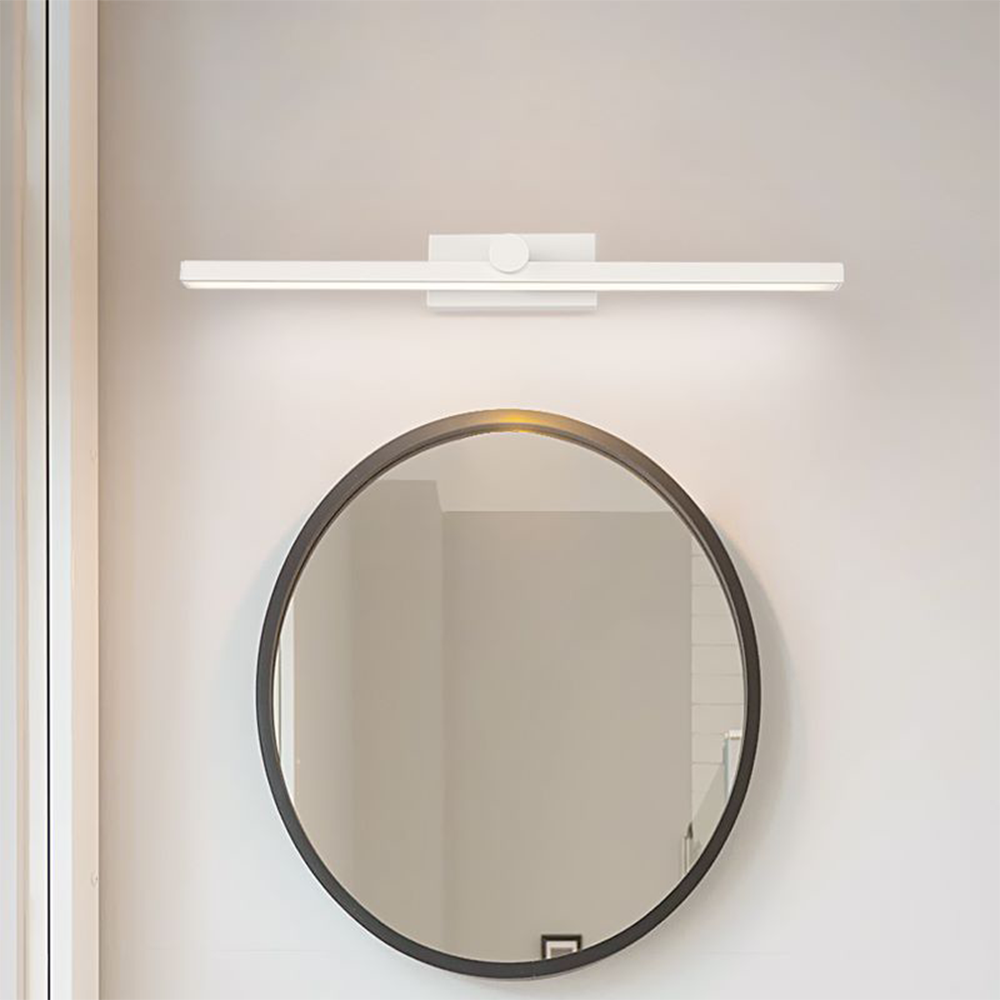 Arisha Nordic LinearMetal Mirror Front Vanity Wall Lamp, White