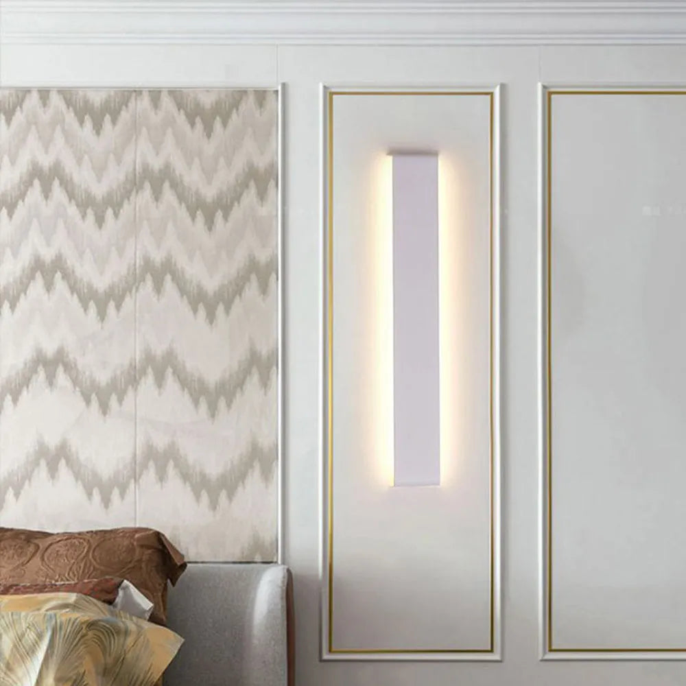 Arisha Minimalist Rectangular Wall Lamp,Black/White/Gold