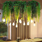 Ritta Natural Decorative Rectangular Plant Metal Pendant Light Green