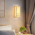Muto Wall Lamp Rectangular Rustic, Wood/, Log Color, Bedroom