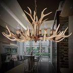Silva Retro Deer Antlers Candle light Horn Resin Chandelier