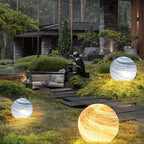 Ray Decorative Solar Planet Outdoor Ground Light, Milk Curry/Blue