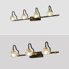 Kristy Vintage Crystal Globe Vanity Wall Lamp, Black, Bathroom