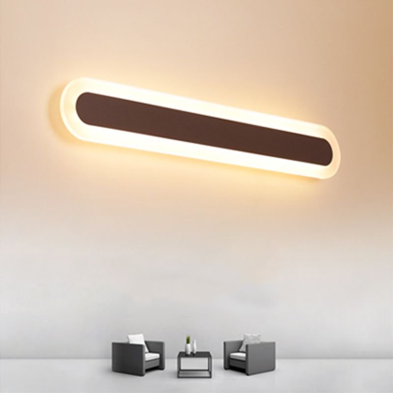 Arisha Modern Linear Vanity Wall Lamp, White/Brown, Bathroom