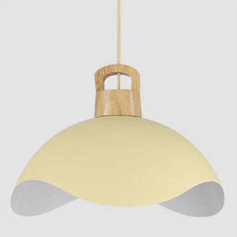 Valentina Colorful Shade Single Pendant Lights, Wood & Metal