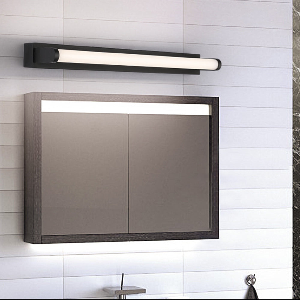 Arisha Minimalist Linear Cylindrical Metal/ Wall Lamp, Black, Bathroom