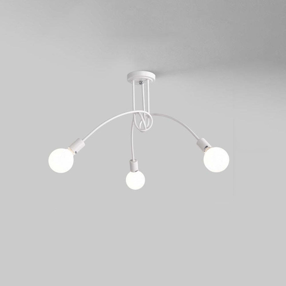 Arisha Modern Linear Curve Metal Ceiling Light, Dining Room/Living Room