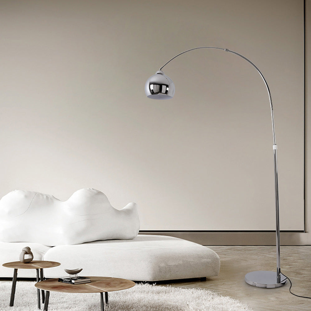 Salgado Modern Arc Metal Floor Lamp, Chrome, Study/Bedroom