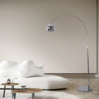 Salgado Modern Arc Metal Floor Lamp, Chrome, Study/Bedroom