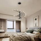 Arisha Modern Chandelier Rotating Fireworks, Black/Gold, Living Room/Art Gallery