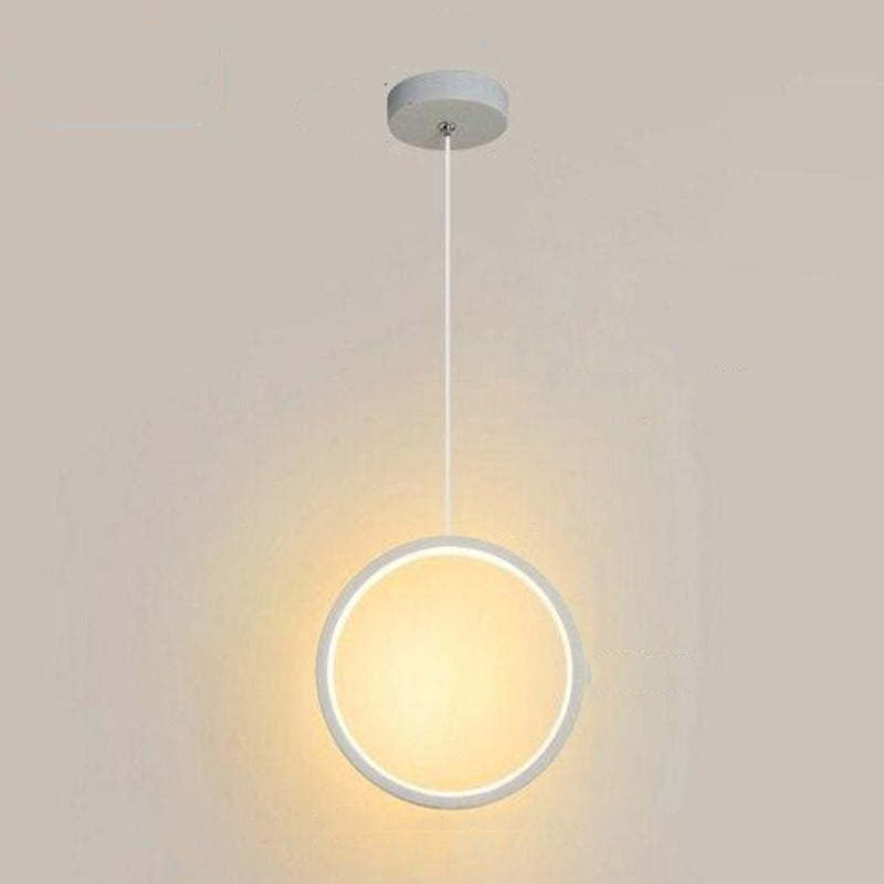 Doria Modern LED Pendant Light Black/White Metal Living Room