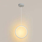 Doria Modern LED Pendant Light Black/White Metal Living Room
