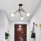 Arisha Modern Linear Curve Metal Ceiling Light, Dining Room/Living Room