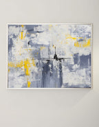 Gray Yellow Oil Painting Hand Painted