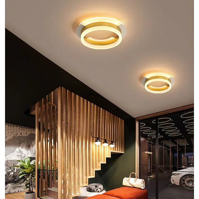 Arisha Modern Simple Gold Flush Mount Ceiling Light, Square/Round