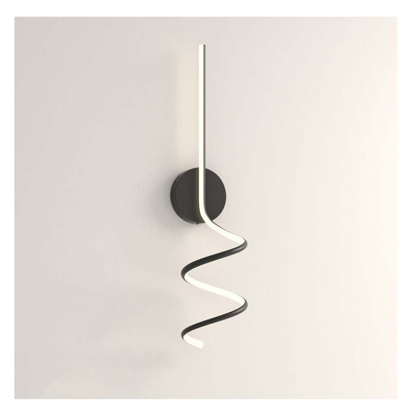 Arisha Modern LED Art Interior Wall Light Spiral, Black & White