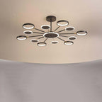 Arisha Modern Led Chandelier, Geometric, Black Dimmable