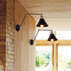 Epoch Retro Wall Lamp with Swing Arm, Metal, Black & Gold