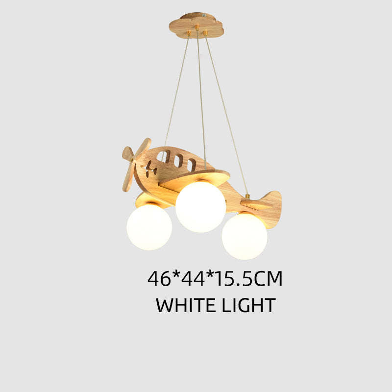 Arisha Vintage Airplane Shape Pendant Light, Wood