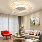 Arisha Modern Multi Arc Linetype Ceiling Light,Black/White