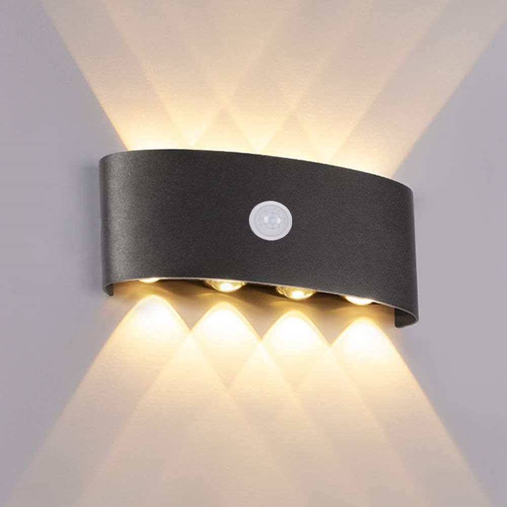 Ray Modern Simple Metal/ Fixtures Up And Down LED Light Wall Lamp, Black/White