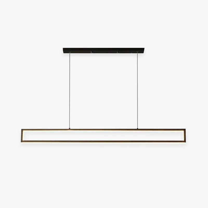 Arisha Modern Metal Vertical Rectangular Pendant Light, Black