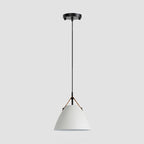 Valentina Modern Frisbee Shaped Metal Pendant Light, Black/White